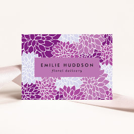 Paarse Dahlia Flowers, Floristry, bloemenwinkel Visitekaartje