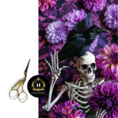 Paarse Dahlia Gothic Skeleton Skull Decoupage Tissuepapier