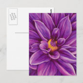 Paarse Dahlia - Oorspronkelijke kunst Briefkaart (Voorkant / Achterkant)