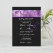 Paarse Dahlia Petals Bruiloft Metallic Papier Kaart (Staand voorkant)