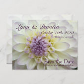 Paarse Dahlia · Save the Date Briefkaart (Voorkant / Achterkant)