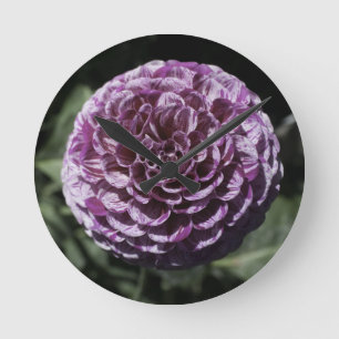 Paarse Dahlia-wandklok Ronde Klok