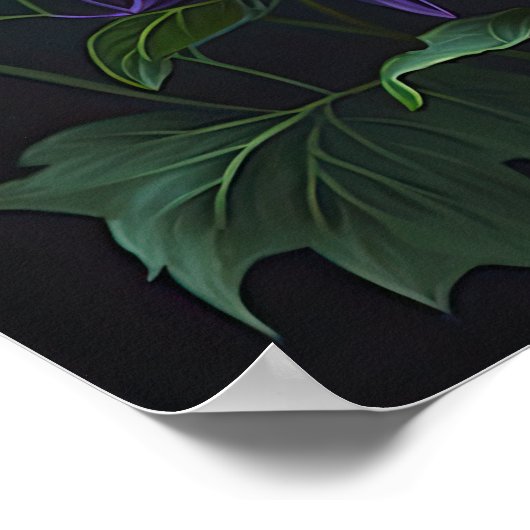 Paarse Dahlias Flower Art Print Poster (Hoek)