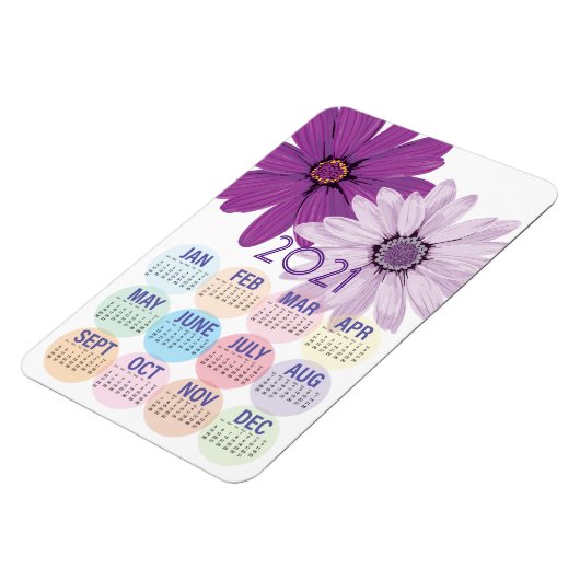  Paarse Daisies | Aangepaste agenda 2021 Magneet (Linkerzijde)