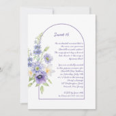 Paarse Daisies, Anemones, Floral Arch Sweet 16 Kaart (Voorkant)