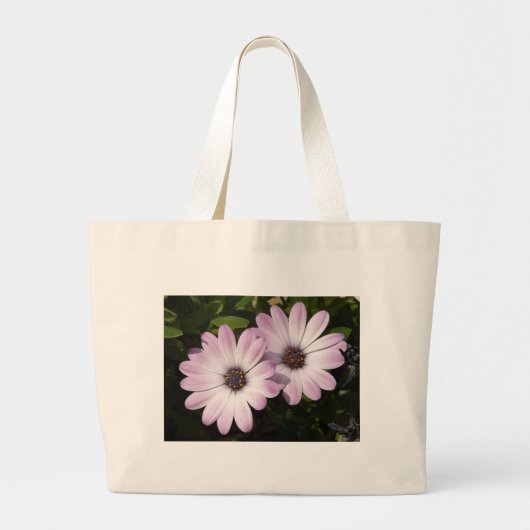 Paarse Daisies Grote Tote Bag (Voorkant)