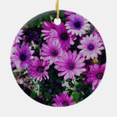 Paarse Daisies lint uw foto als sierbloem Keramisch Ornament (Achterkant)