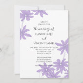 Paarse Daisies op het witte huwelijk Kaart (Voorkant)