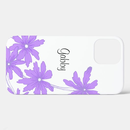 Paarse Daisies op White Case-Mate iPhone Case (Achterkant (horizontaal))