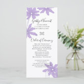 Paarse Daisies over het programma van het witte hu Programmakaart (Staand voorkant)