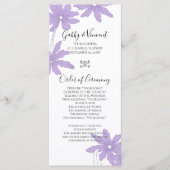 Paarse Daisies over het programma van het witte hu Programmakaart (Voorkant)