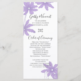 Paarse Daisies over het programma van het witte hu Programmakaart