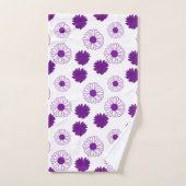 Paarse Daisies Pattern in White Bath Towel Set Bad Handdoek (Handdoek)