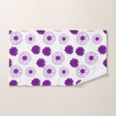 Paarse Daisies Pattern in White Bath Towel Set Bad Handdoek (Handdoek)