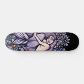 Paarse Daisies Slapende Zeemeermin Persoonlijk Skateboard (Horizontaal)