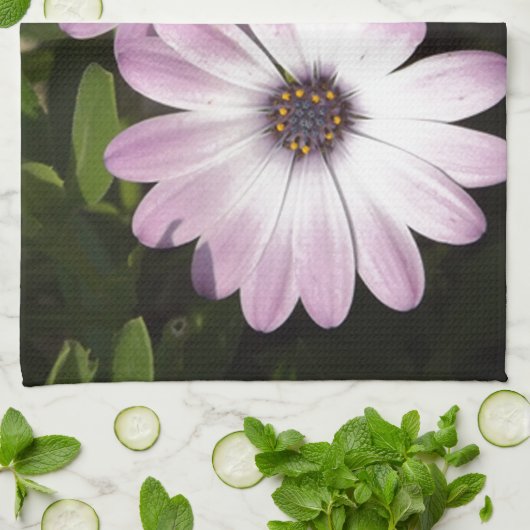 Paarse Daisies Theedoek (Gevouwen)