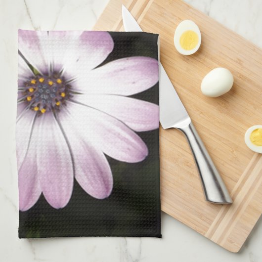 Paarse Daisies Theedoek (Quarter Fold)