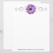 Paarse Daisy - Aangepast vel papier (Voorkant / Achterkant)