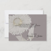 Paarse Daisy Antiek bruiloft Dank je platte Kaart (Achterkant)