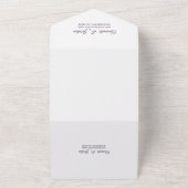 Paarse Daisy Antiek bruiloft in één uitnodiging (Buitenkant)