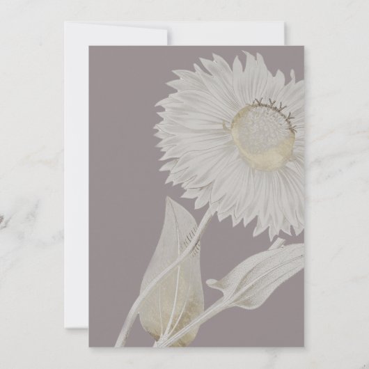 Paarse Daisy Antiek Rehearsal Dinner Invitation Kaart (Achterkant)