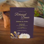 Paarse Daisy Antiek Rehearsal Dinner Invitation Kaart