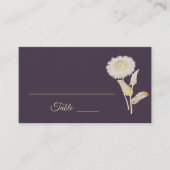 Paarse Daisy Antiek Wedding Place Card Plaatskaartje (Voorkant)