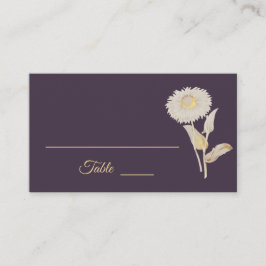 Paarse Daisy Antiek Wedding Place Card Plaatskaartje