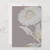 Paarse Daisy Antieke Trouwreceptie Uitnodiging (Achterkant)