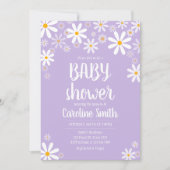 Paarse Daisy-Baby shower Kaart (Voorkant)