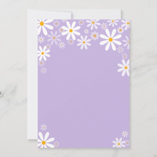 Paarse Daisy-Baby shower Kaart (Achterkant)