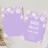 Paarse Daisy-Baby shower Kaart