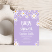 Paarse Daisy-Baby shower Kaart