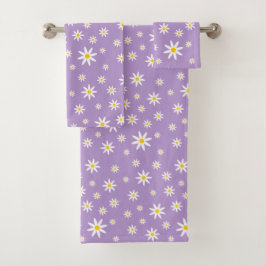 Paarse Daisy Bath-handdoekset Bad Handdoek