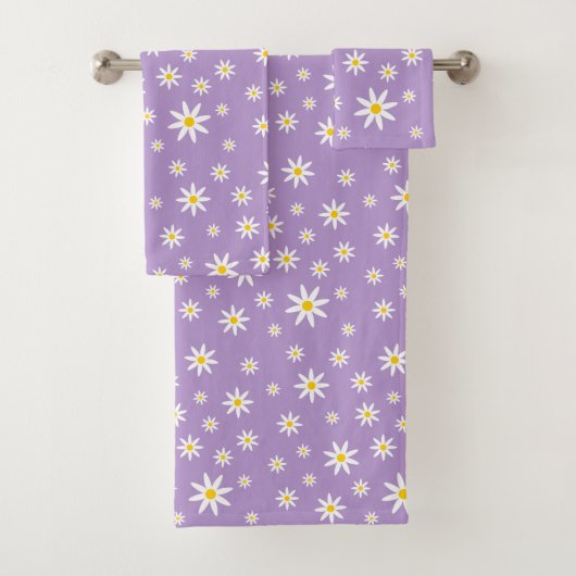 Paarse Daisy Bath-handdoekset Bad Handdoek (Insitu)