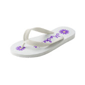 Paarse Daisy Bloemenmeisje Kinder Teenslippers (Schuin)