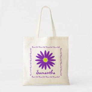 Paarse Daisy Bloemenmeisje Tote Bag