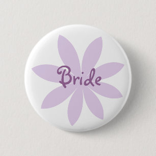 Paarse Daisy Bride Ronde Button 5,7 Cm