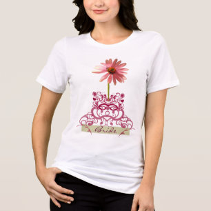 Paarse Daisy bruid bruiloft partij Tri-Blend Shirt