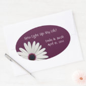 Paarse Daisy Candle Jar Bruiloft Favor Labels (Envelop)