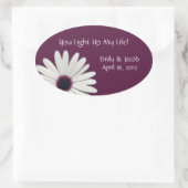 Paarse Daisy Candle Jar Bruiloft Favor Labels (Tas)