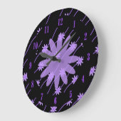 Paarse Daisy Chain Floral Pattern-klok Grote Klok (Hoek)
