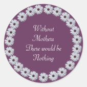 Paarse Daisy Circle Ronde Sticker (Voorkant)