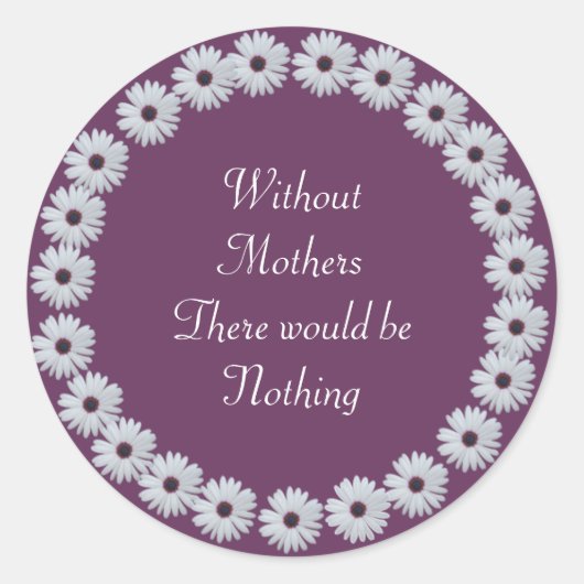 Paarse Daisy Circle Ronde Sticker (Voorkant)