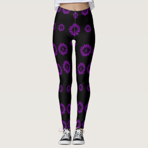 Paarse Daisy...Daisy Leggings
