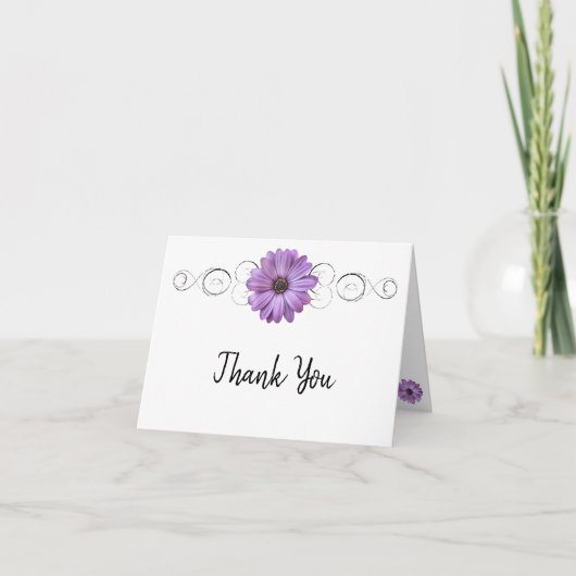 Paarse Daisy - Dank je wel Kaart (Voorkant)
