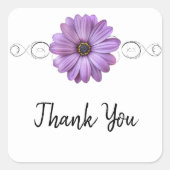 Paarse Daisy Dank u Sticker (Voorkant)