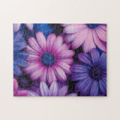 Paarse Daisy Delight puzzel: een bloemige Fanta Legpuzzel (Horizontaal)