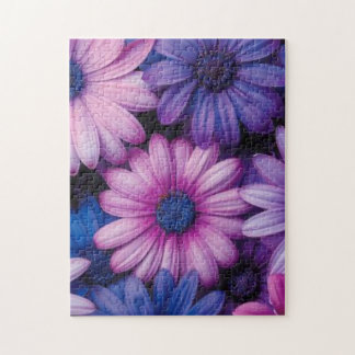 Paarse Daisy Delight puzzel: een bloemige Fanta Legpuzzel