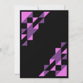 Paarse Daisy Driehoek Geometrisch Zwart Verjaardag Kaart (Achterkant)
